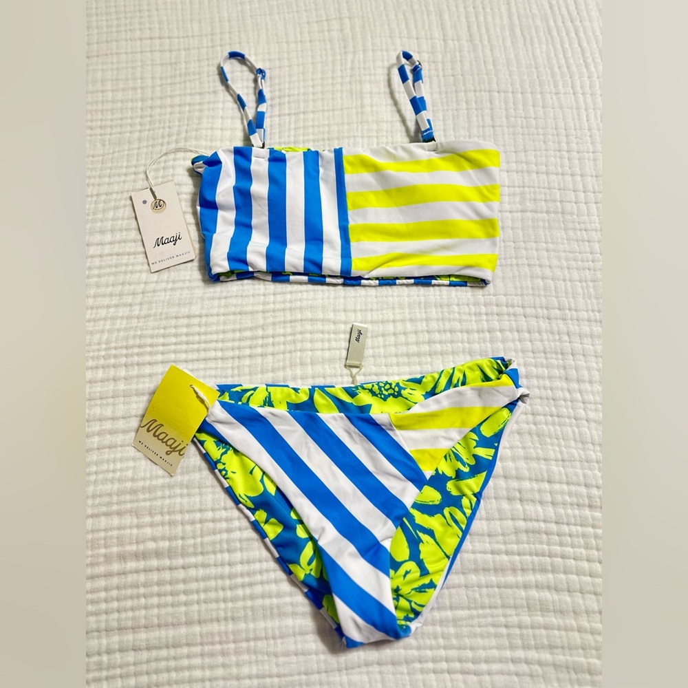 Maaji Bluebell Stripe Reversible Bikini Set Size M